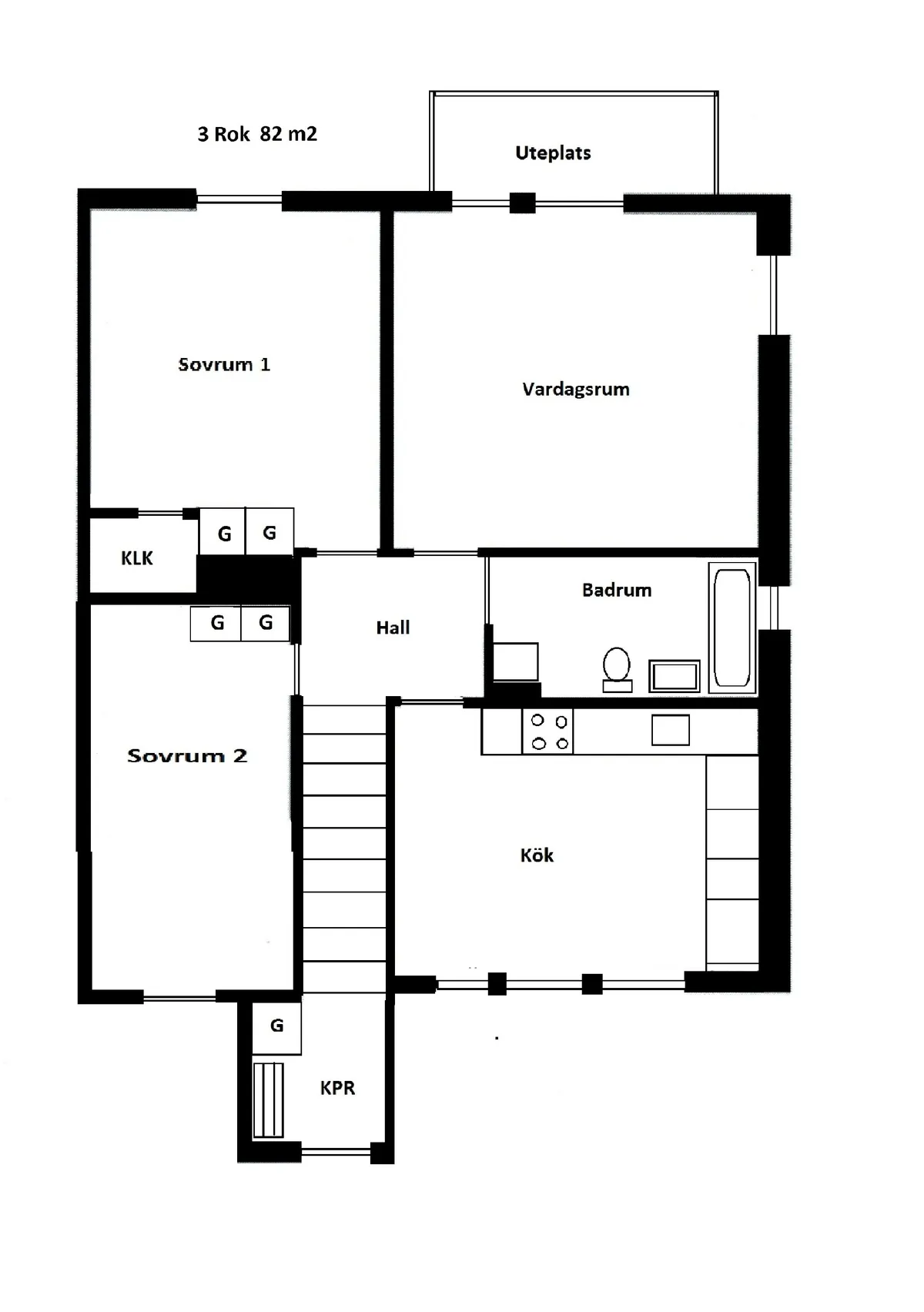 Hyreslägenhet på Husum i husum