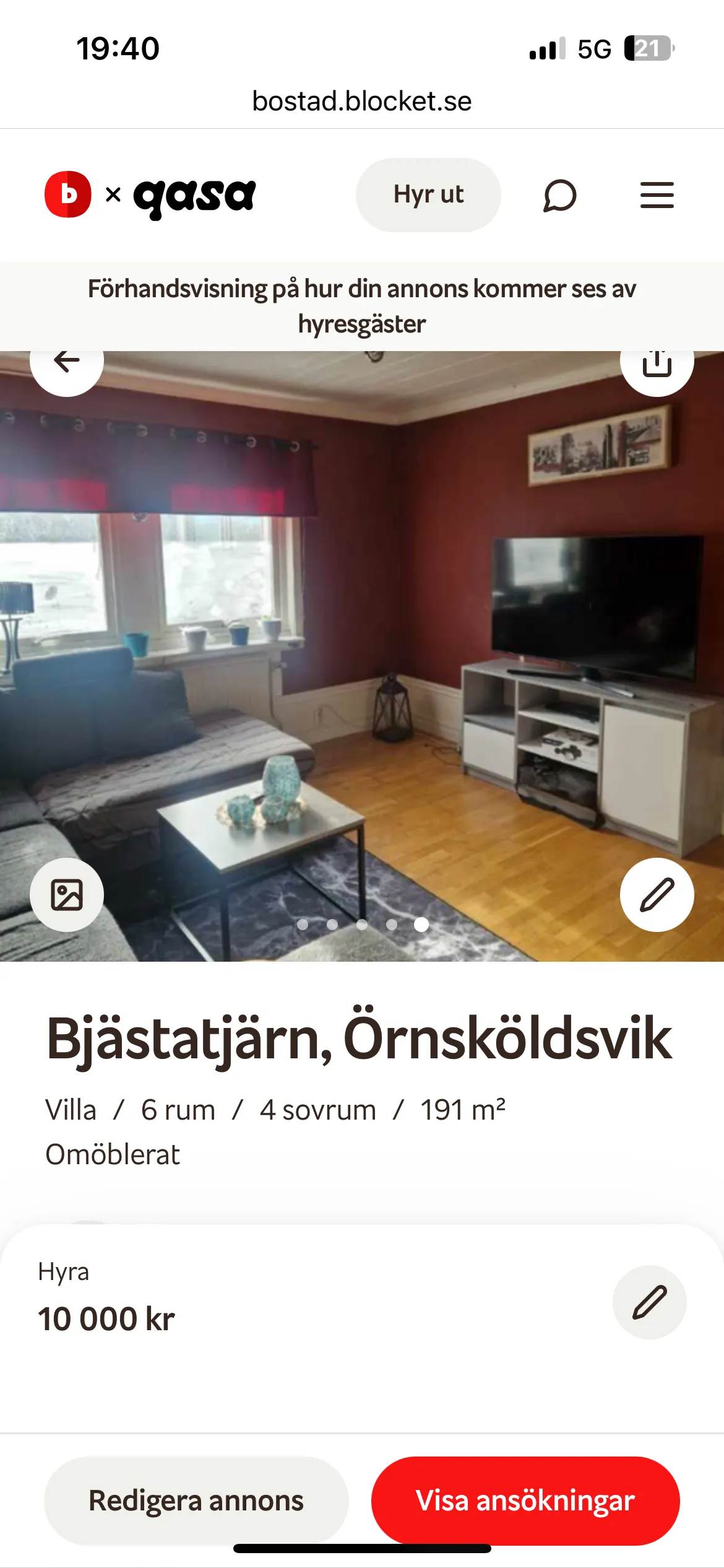 Hyresbostad på Bjästa i bjasta