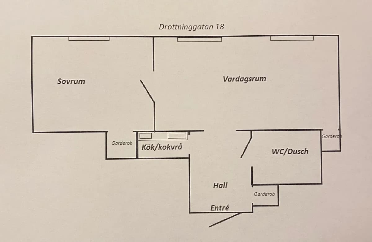 Lägenhet på Drottninggatan i Kungsör
