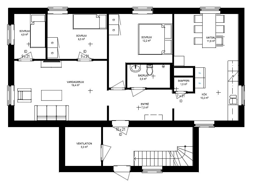 Hyreslägenhet på Kåge i kage