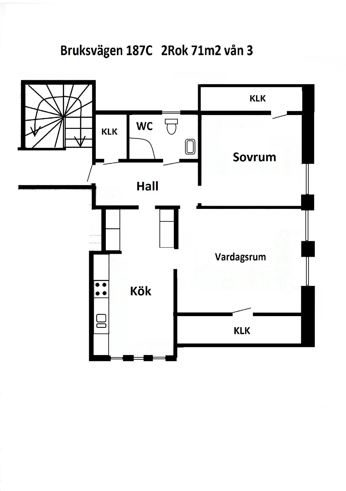 Hyreslägenhet på Husum i husum
