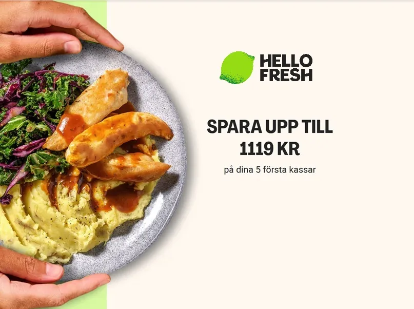 HelloFresh - Spara upp till 1119 kr på dina 5 första kassar
